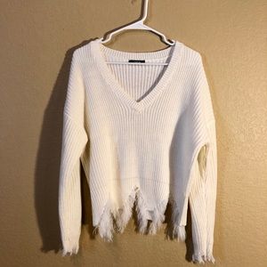Shein Size Small White Fraid Sweater